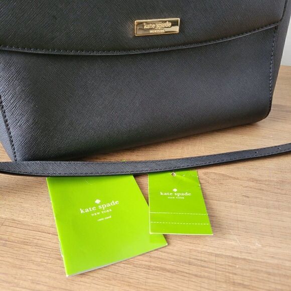 USED ONCE KATE SPADE GENUINE LEATHER CROSSBODY BLACK BAG - Picture 15 of 16